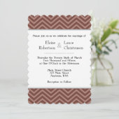 Invitations de mariage Brown Chevron (Debout devant)