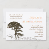 Invitations de mariage Brown de chêne (Devant)