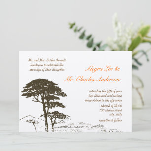Invitations de mariage Brown de chêne