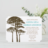 Invitations de mariage Brown de chêne (Debout devant)