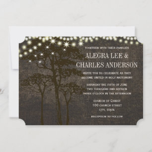 Invitations de mariage Brown de chêne