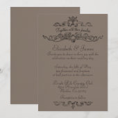 Invitations de mariage Brown de luxe simple (Devant / Derrière)