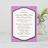Invitations de mariage Brown et blanc violet (Debout devant)