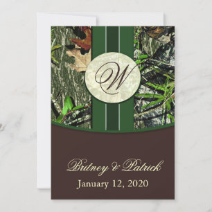 Invitations de mariage Brown et de camo vert de ch