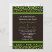 Invitations De Mariage Brown Et Vert (Devant)
