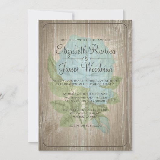 Invitations de mariage Brown Rustique Floral (Devant)