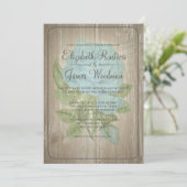 Invitations de mariage Brown Rustique Floral (Debout devant)