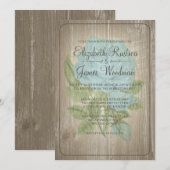 Invitations de mariage Brown Rustique Floral (Devant / Derrière)