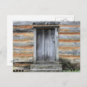 INVITATIONS DE MARIAGE CABINE DE JOURNAL (Devant / Derrière)