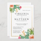 Invitations de mariage Cactus (Devant / Derrière)