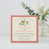 Invitations de Mariage campagnard de Burlap Rustiq (Debout devant)