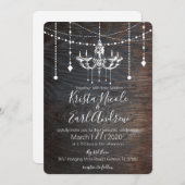 Invitations de Mariage campagnard de lustre rustiq (Devant / Derrière)