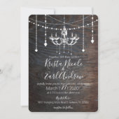 Invitations de Mariage campagnard de lustre rustiq (Devant)