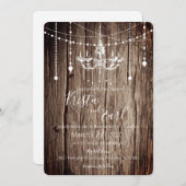 Invitations de Mariage campagnard de lustre rustiq (Devant / Derrière)