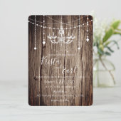 Invitations de Mariage campagnard de lustre rustiq (Debout devant)