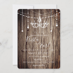 Invitations de Mariage campagnard de lustre rustiq
