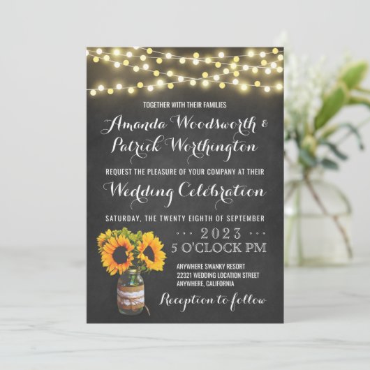 Invitations de mariage campagnard de tableau de (Debout devant)