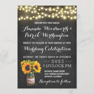 Invitations de mariage campagnard de tableau de