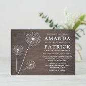 Invitations de Mariage campagnard en bois Dandelio (Debout devant)