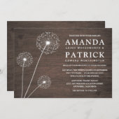 Invitations de Mariage campagnard en bois Dandelio (Devant / Derrière)