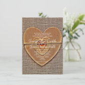 Invitations de Mariage campagnard en bois rustique (Debout devant)