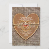 Invitations de Mariage campagnard en bois rustique (Devant)