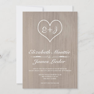 Invitations de Mariage campagnard ivoire