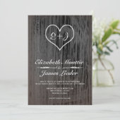 Invitations de Mariage campagnard noir et blanc (Debout devant)