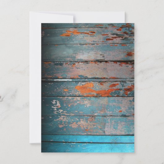 Invitations de Mariage campagnard Rustic Red Blue (Dos)