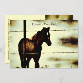 Invitations de Mariage campagnard rustique avec ch (Devant / Derrière)