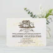 Invitations de mariage campagnard rustique de la r (Debout devant)