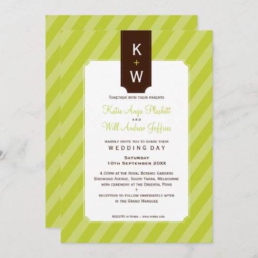 INVITATIONS DE MARIAGE :: candystripe 4P (Devant / Derrière)