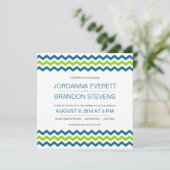 Invitations de mariage Carré Chevron Zig-Zag (Debout devant)