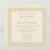 Invitations de mariage Carré d'Ecru ou de Crème (Devant / Derrière)