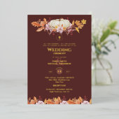Invitations de mariage catholique Automne Citrouil (Debout devant)