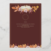 Invitations de mariage catholique Automne Citrouil (Verso)