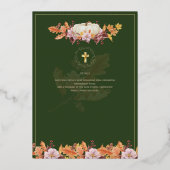Invitations de mariage catholique Automne Citrouil (Verso)