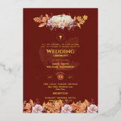 Invitations de mariage catholique Automne Citrouil (Recto)
