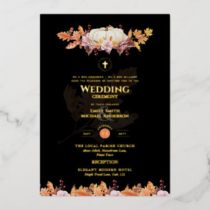 Invitations de mariage catholique Automne Citrouil