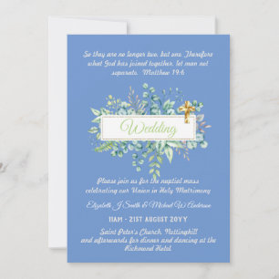 Invitations de mariage catholique Verdure botaniqu