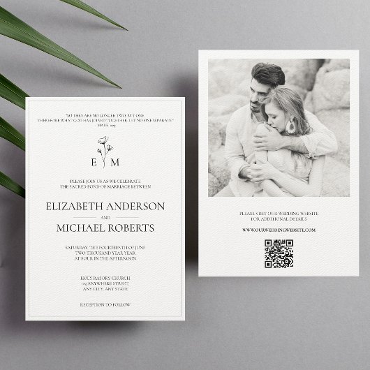 Invitations de mariage catholiques modernes avec c