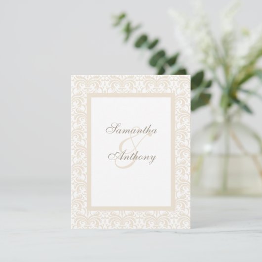 Invitations de mariage Champagne et Blanc (Debout devant)
