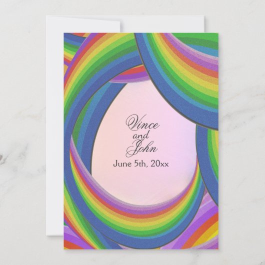 Invitations de mariage chaotique arc-en-ciel (Dos)