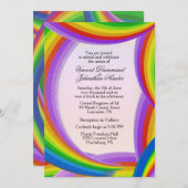 Invitations de mariage chaotique arc-en-ciel (Devant / Derrière)