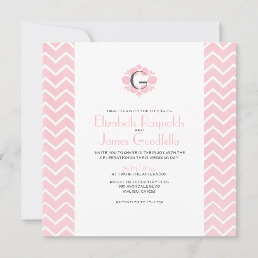 Invitations de mariage Chevron (Devant)