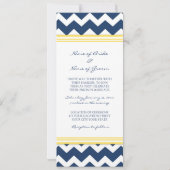 Invitations de mariage Chevron jaune bleu (Dos)