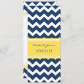 Invitations de mariage Chevron jaune bleu (Devant / Derrière)