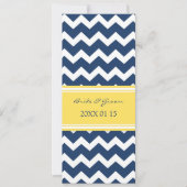 Invitations de mariage Chevron jaune bleu (Devant)