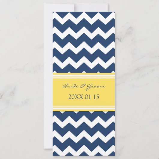 Invitations de mariage Chevron jaune bleu (Devant)