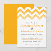Invitations de mariage Chevron Ombre jaune (Devant / Derrière)